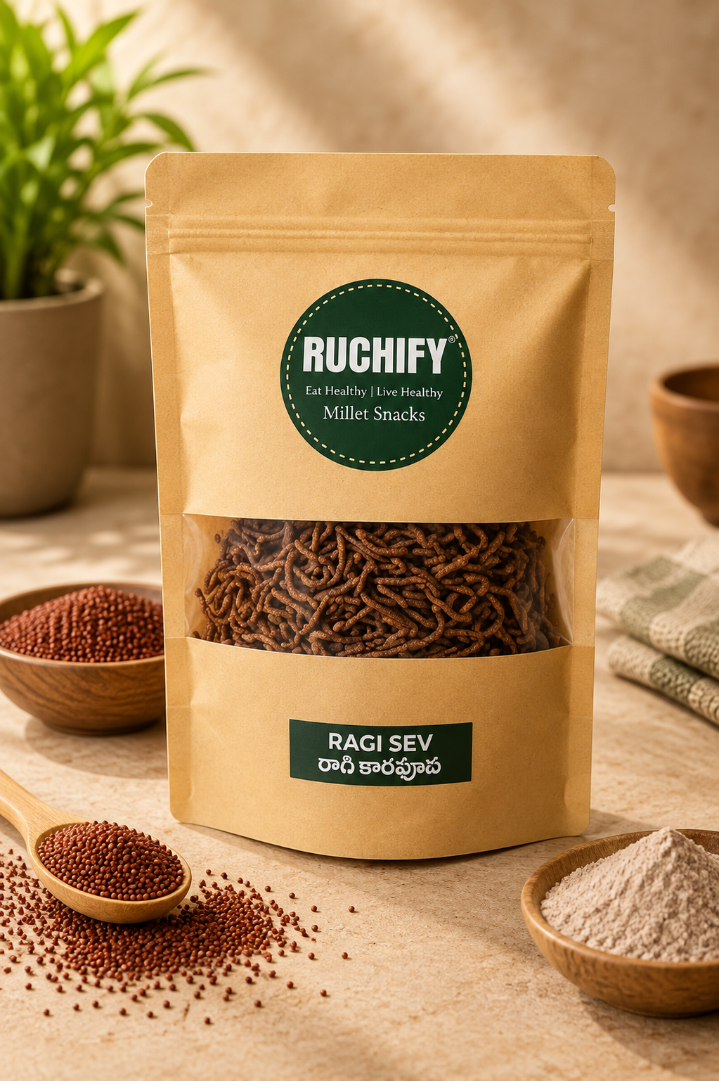 RUCHIFY Ragi Sev – crispy ragi finger millet snack