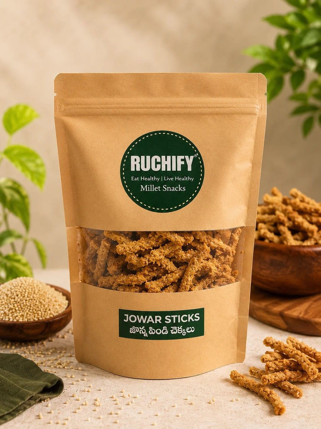 RUCHIFY Jowar Sticks – crispy jowar sorghum millet snack